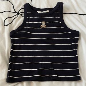 H&M Black//Navy and White Striped Kids Tank Top
